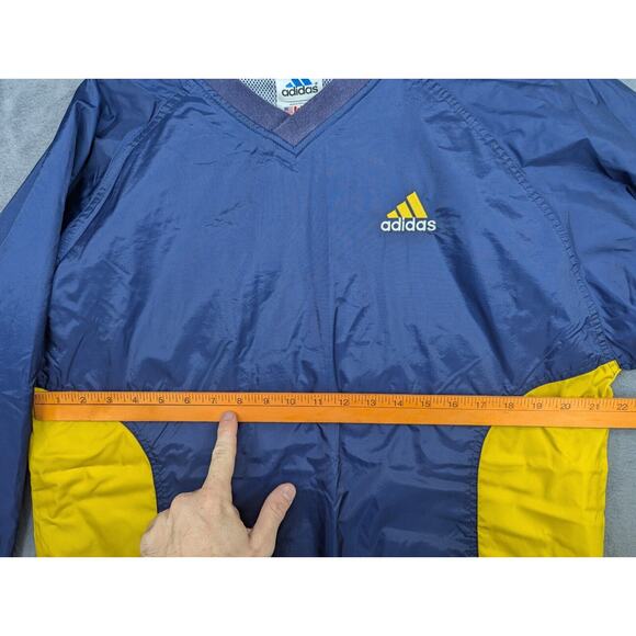 Vintage Adidas Windbreaker Pullover Track Jacket - Men's XL - Blue & Yellow - Picture 8 of 10